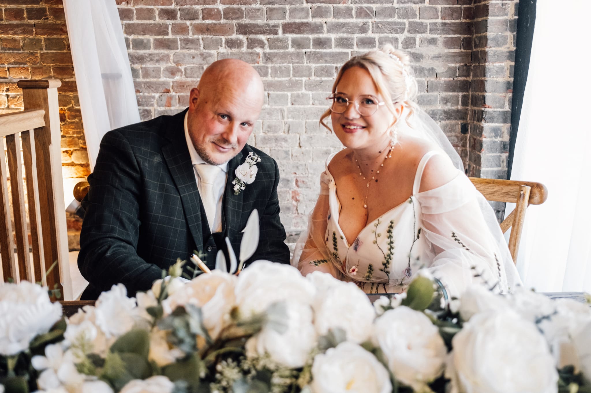 Couple at their wedding ceremony